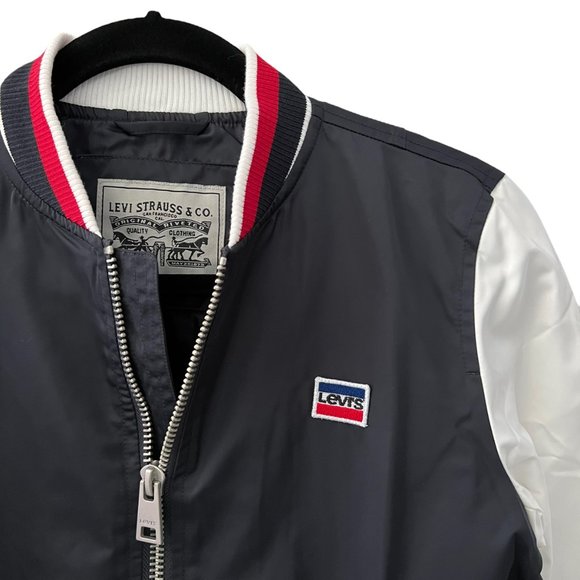 🆕 Levi’s Colorblock Stripe Trim Varsity Bomber Jacket - Picture 4 of 7